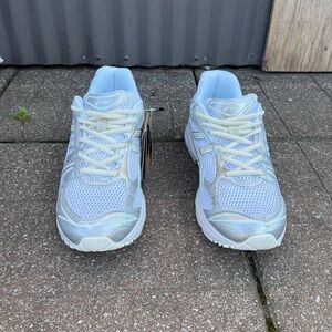 ASICS White and Silver Athletic Sneakers